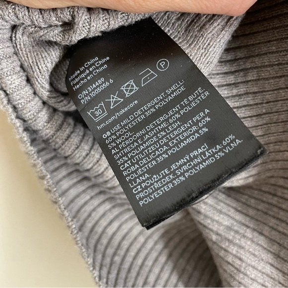 H&M Knit Wool Blend Cropped Sleeveless Top Gray Square Neck S - Picture 8 of 8